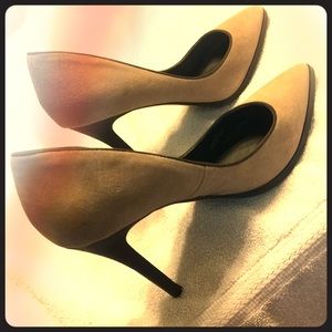 Suede high heels, name brand Charles , like new!